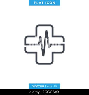 Modèle de conception de logo vectoriel d'icônes médicales croisées. Illustration de Vecteur