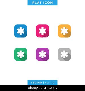 Star of Life, Medical Icon Vector stock Illustration Design Template. Illustration de Vecteur