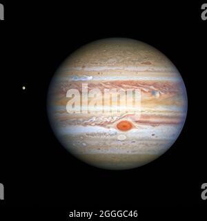 Image Hubble de Jupiter et Europa, 25 août 2020 Banque D'Images