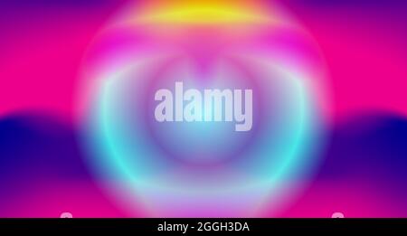 Synthwave, vaporwave, onde-retour, onde-de-rêve arrière-plan cyber avec espace de copie. Des lumières bleues, jaunes et violettes avec un cercle lumineux au néon flou. Conception f Illustration de Vecteur