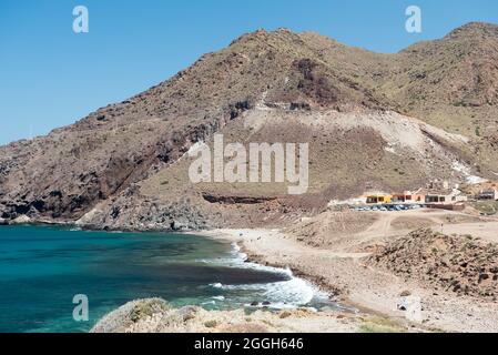 Andalousie en Espagne: Le littoral près de Cabo de Gata, Almeria Banque D'Images