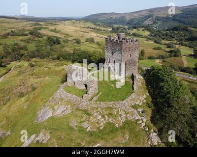 Château de Dolwyddelan à Snowdonia, le Nord du Pays de Galles Banque D'Images