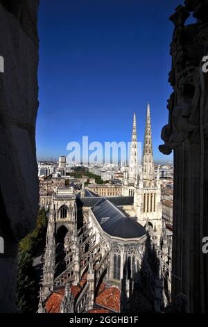 FRANCE. GIRONDE (33) VILLE DE BORDEAUX. CATHÉDRALE SAINT-ANDRÉ DE LA TOUR PEY-BERLAND Banque D'Images