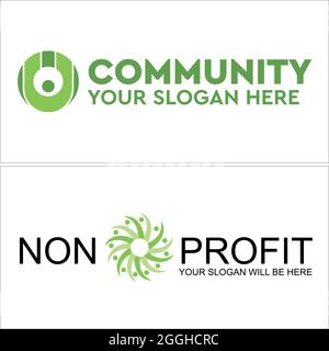Communauté sans but lucratif avec le groupe de personnes encerclant le logo Illustration de Vecteur