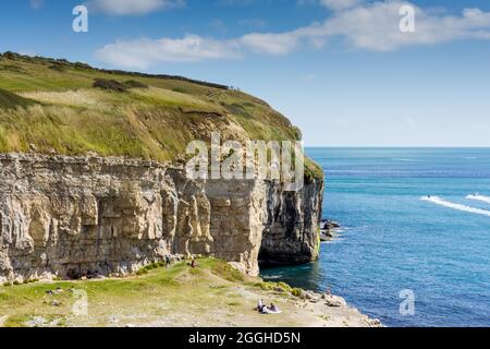 Vue sur la piste de danse à Spyway, Dorset, sur la côte jurassique, Angleterre Banque D'Images