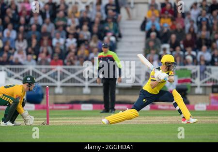 Vitality Blast T20 Quarter Finals, Notts Outlaws contre Hampshire Hawks au terrain de cricket de Trent Bridge. Banque D'Images