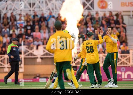 Vitality Blast T20 Quarter Finals, Notts Outlaws contre Hampshire Hawks au terrain de cricket de Trent Bridge. Banque D'Images