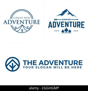 Logo Adventure Mountain Climbing Illustration de Vecteur