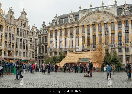 Grand marché de Bruxelles, Belgique à l'heure de noël Banque D'Images