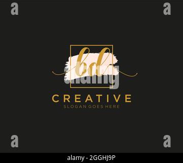BD logo féminin beauté monogramme et élégant logo design, écriture logo de la signature initiale, mariage, mode, floral et botanique avec créatif Illustration de Vecteur