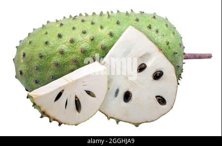 Fruits du soursop isolés sur fond blanc Banque D'Images