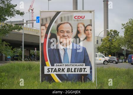 Armin Laschet, CDU-Wahlplakat, Bundestag 2021, Berlin, Allemagne Banque D'Images