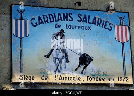 FRANCE. GARD (30) PETITE CAMARGUE (PETITE CAMARGUE). TUTEURS AU TRAVAIL Banque D'Images