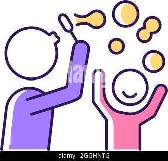 Soufflez les bulles ensemble icône de couleur RVB Illustration de Vecteur