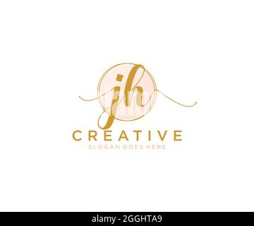 JH logo féminin beauté monogramme et élégant logo design, écriture logo de la signature initiale, mariage, mode, floral et botanique avec la création Illustration de Vecteur