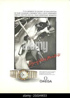 Publicité papier de LA MONTRE OMEGA Swiss fait r jour date gmt master chronomètre date ajuster Banque D'Images