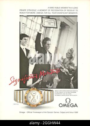 Publicité papier de LA MONTRE OMEGA Swiss fait r jour date gmt master chronomètre date ajuster Banque D'Images