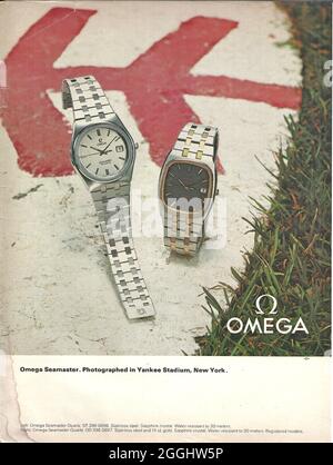 Publicité papier de LA MONTRE OMEGA Swiss fait r jour date gmt master chronomètre date ajuster Banque D'Images