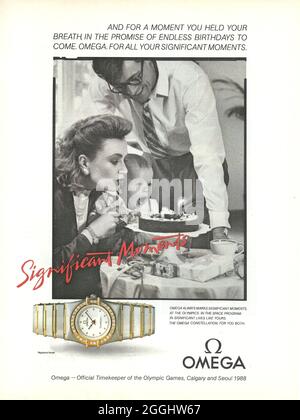 Publicité papier de LA MONTRE OMEGA Swiss fait r jour date gmt master chronomètre date ajuster Banque D'Images