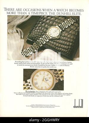 Publicité sur papier de Dunhill Watch Swiss fait r jour date gmt master chronomètre date ajuster Banque D'Images