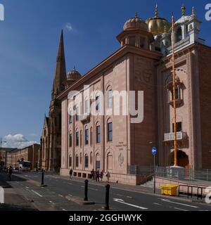 Le nouveau temple sikh Central Gurdwara Singh Sabha, Berkeley St, Finnieston, centre-ville de Glasgow, Écosse, Royaume-Uni Banque D'Images