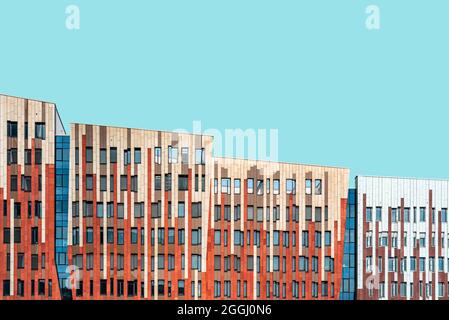 Hambourg, Allemagne - 7 août 2019 : nouvel édifice Sumatrakontor à Hambourg HafenCity, un bloc à usage mixte de l'architecte néerlandais Erick van Egeraat. Magasins, Off Banque D'Images