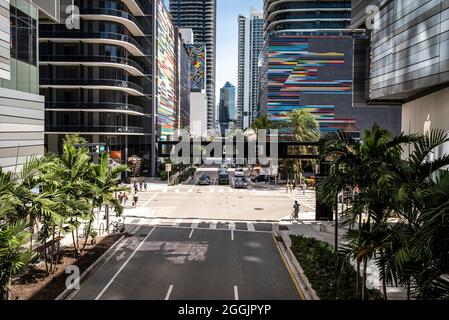 Vue sur la ville depuis le nouveau Brickell City Centre, Miami, Floride Banque D'Images