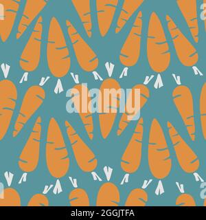 Motif vectoriel sans coutures avec vagues de carottes. Design aux couleurs vives. Illustration de Vecteur