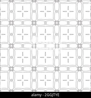 Motif à grilles monochrome, motifs noirs et blancs. Décoration noire. Illustration de Vecteur