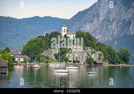 Chapelle Johannesberg Traunkirchen sur Traunsee Salzkammergut Autriche Banque D'Images