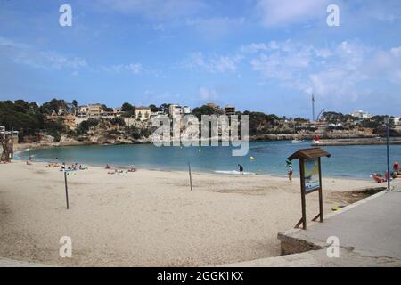 Plage à Porto Christo, Iles Baléares, Majorque Espagne Banque D'Images