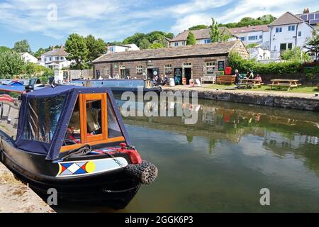 Five Rise Locks Cafe, Leeds Liverpool Canal, Bingley Banque D'Images