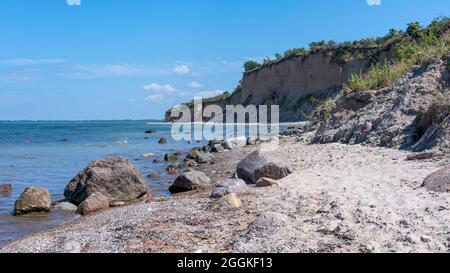 Allemagne, Mecklembourg-Poméranie occidentale, Greaves, côte escarpée au nord de l'île de Hiddensee, Mer Baltique Banque D'Images