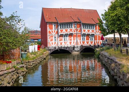 Vue de l'ancien moulin à eau, Wismar, Mecklembourg-Poméranie occidentale, Allemagne Banque D'Images