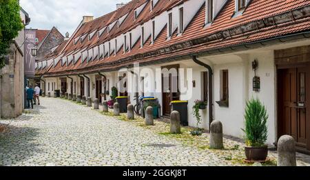 Maisons historiques sur la Salzgasse dans la vieille ville de Landsberg am Lech Banque D'Images