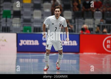 Jaen, Espagne. 31 août 2021. Yuki Murota (JPN) Futsal : Tournoi de football intérieur région Andalucia Europea del Deporte match entre l'Espagne 2-0 Japon au Palacio de Deportes Olivo Arena à Jaen, Espagne . Crédit: Mutsu Kawamori/AFLO/Alay Live News Banque D'Images