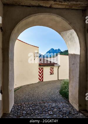 Allemagne, Füssen, porte de chenil dans le château haut, Banque D'Images