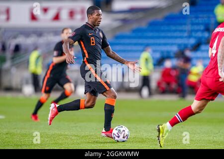 OSLO, NORVÈGE - 1er SEPTEMBRE : Georginio Wijnaldum des pays-Bas lors du match de qualification de la coupe du monde entre la Norvège et les pays-Bas au stade Ullevaal le 1er septembre 2021 à Oslo, Norvège (photo d'Andre Weening/Orange Pictures) Banque D'Images