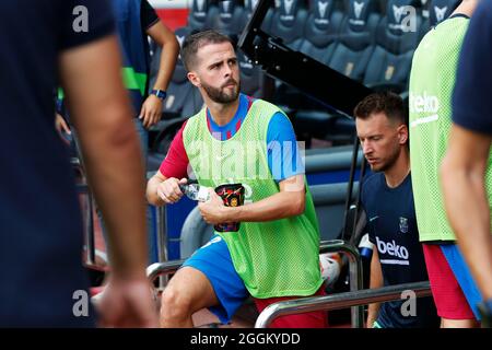 Barcelone, Espagne. Crédit : D. 29 août 2021. Miralem Pjanic (Barcelone) football : match espagnol 'la Liga Santander' entre le FC Barcelone 2-1 Getafe au stade Camp Nou à Barcelone, Espagne. Credit: D .Nakashima/AFLO/Alamy Live News Banque D'Images