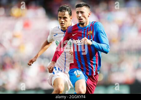 Barcelone, Espagne. Crédit : D. 29 août 2021. Clément Lenglet (Barcelone) football : match espagnol 'la Liga Santander' entre le FC Barcelone 2-1 Getafe au stade Camp Nou à Barcelone, Espagne. Credit: D .Nakashima/AFLO/Alamy Live News Banque D'Images