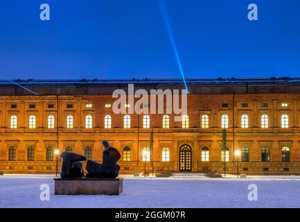 Munich s'allume, installation de lumière dans le quartier artistique, Alte Pinakothek, Munich, Bavière, Allemagne, Europe Banque D'Images