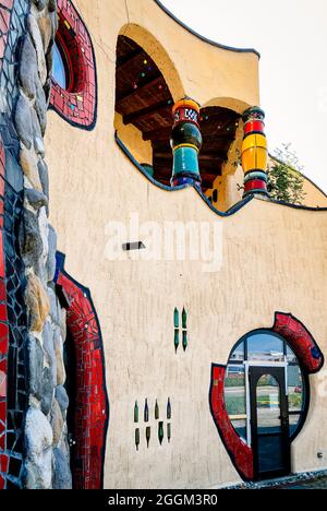 Hundertwasserhaus, maison, Altenrhein, Lac de Constance, architecture, Oeuvre d'art, Suisse Banque D'Images