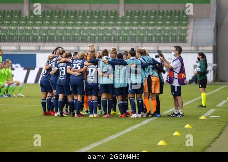 Wolfsburg, Allemagne. 1er septembre 2021. Bordeaux avant le match de l’UEFA Women’s Champions League entre VfL Wolfsburg et Girondins de Bordeaux à AOK-Stadion le 01 septembre 2021 à Wolfsburg, Allemagne crédit: SPP Sport Press photo. /Alamy Live News Banque D'Images