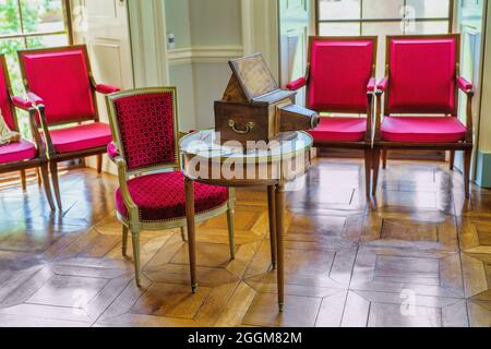 Le salon du Monticello de Thomas Jefferson en Virginie. Banque D'Images