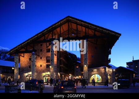 FRANCE. SAVOIE (73) STATION DE SKI VAL D'ISÈRE (HAUTE-TARENTAISE) MONTAGNE DE LA VANOISE Banque D'Images