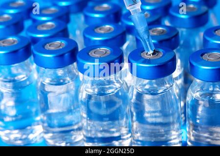 flacons médicaux pour injection. flacons de vaccin avec seringue Banque D'Images