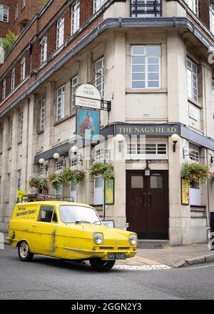 UTILISATION ÉDITORIALE SEULEMENT Une récréation à Londres de la Nag Head pub de seulement Fools et chevaux qui ouvre au public les 2, 3 et 4 septembre, dans le cadre de la chaîne de télévision Gold célébration du 40ème anniversaire du spectacle. Date de publication : jeudi 2 septembre 2021. Banque D'Images