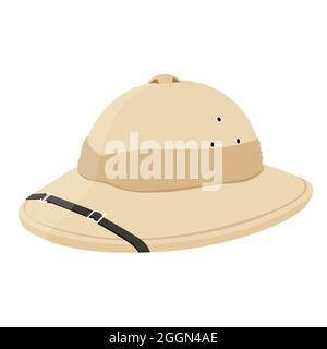 Chapeau Safari isolé sur fond blanc. Casque PITH. Vecteur Illustration de Vecteur