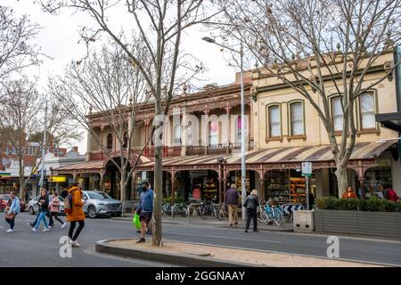 Clients de Lygon Street Carlton, Melbourne, Victoria, Australie Banque D'Images