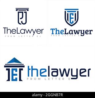 Le logo du bâtiment du bouclier du pilier droit de l'avocat Illustration de Vecteur